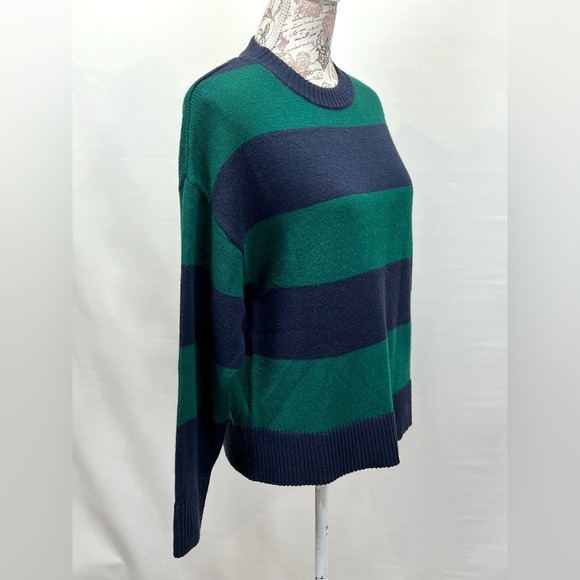 DIVIDED by H&M Navy and green stripe crew neck sweater size XS - Picture 5 of 11